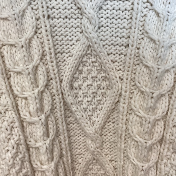 WEST OF THE MOON 100% WOOL LONG CARDIGAN SWEATER COAT WINTER WHITE SZ MED - Picture 10 of 13